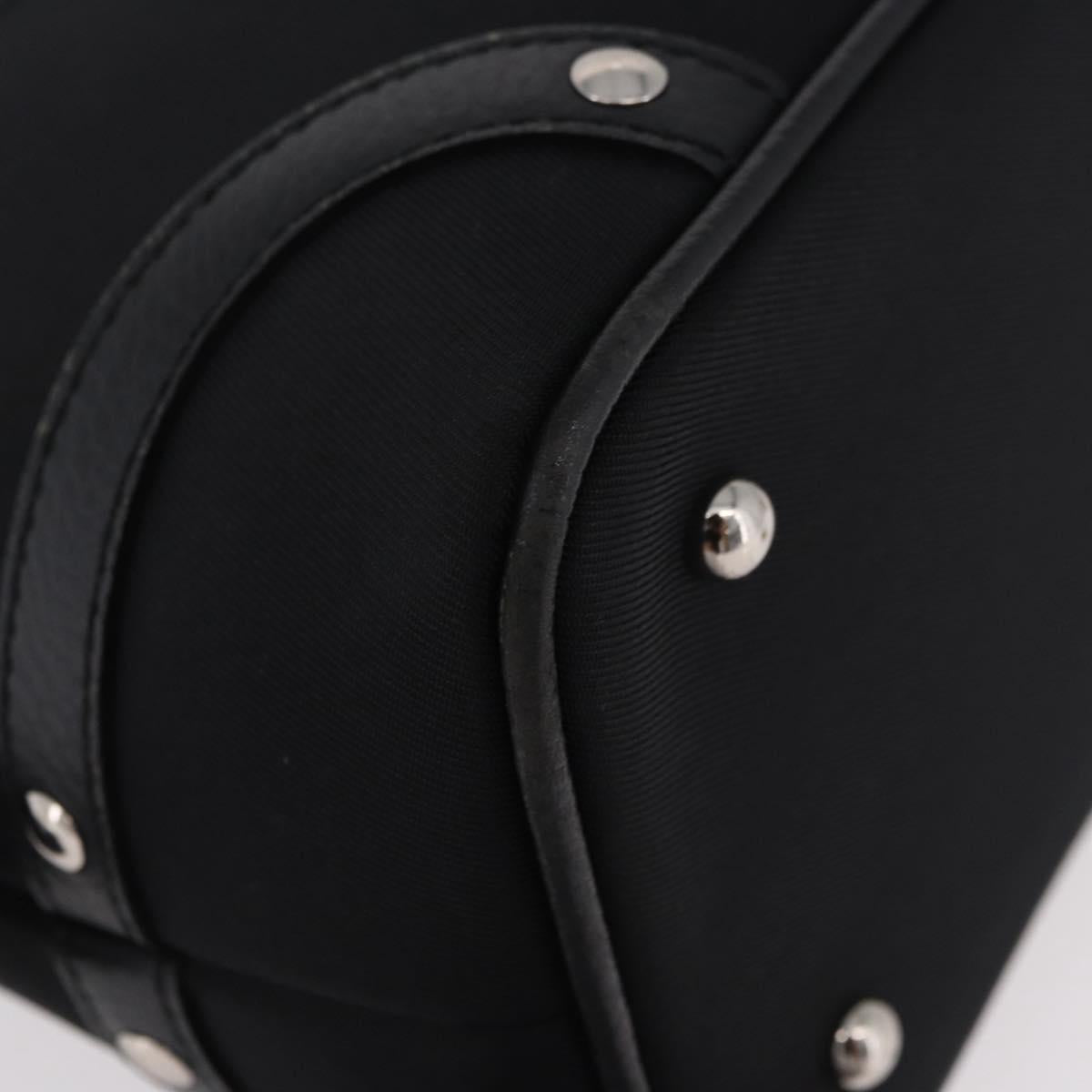 BURBERRY Nova Check Hand Bag Canvas Black Silver Auth ep14686V