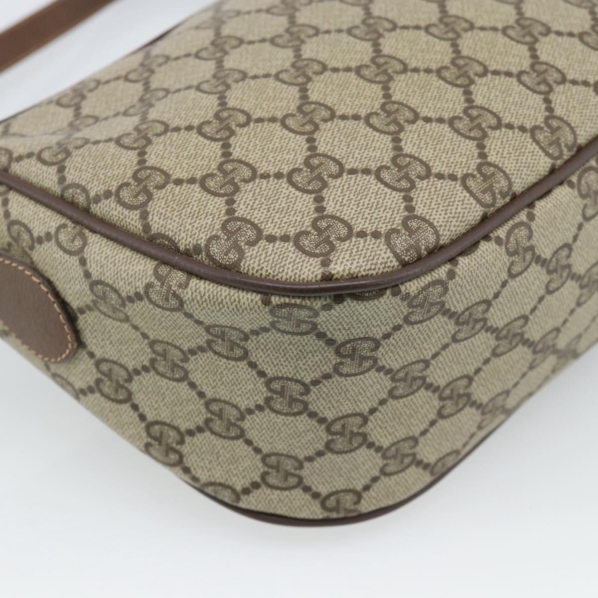 GUCCI GG Supreme Web Sherry Line Bag PVC Beige Gold 89 02 032 Auth ep14687