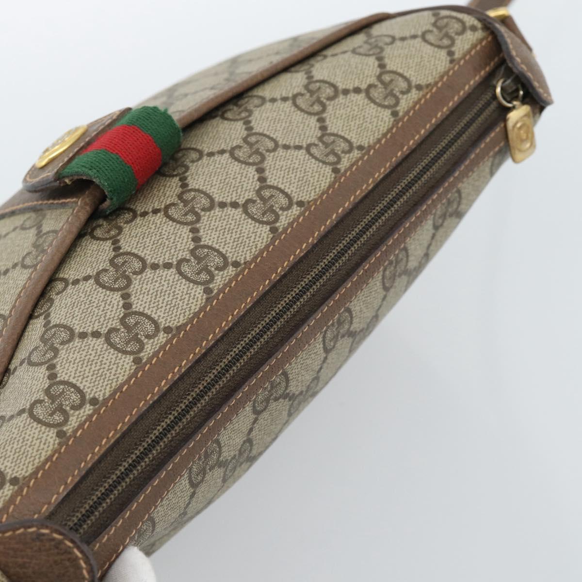 GUCCI GG Supreme Web Sherry Line Bag PVC Beige Gold 89 02 032 Auth ep14687