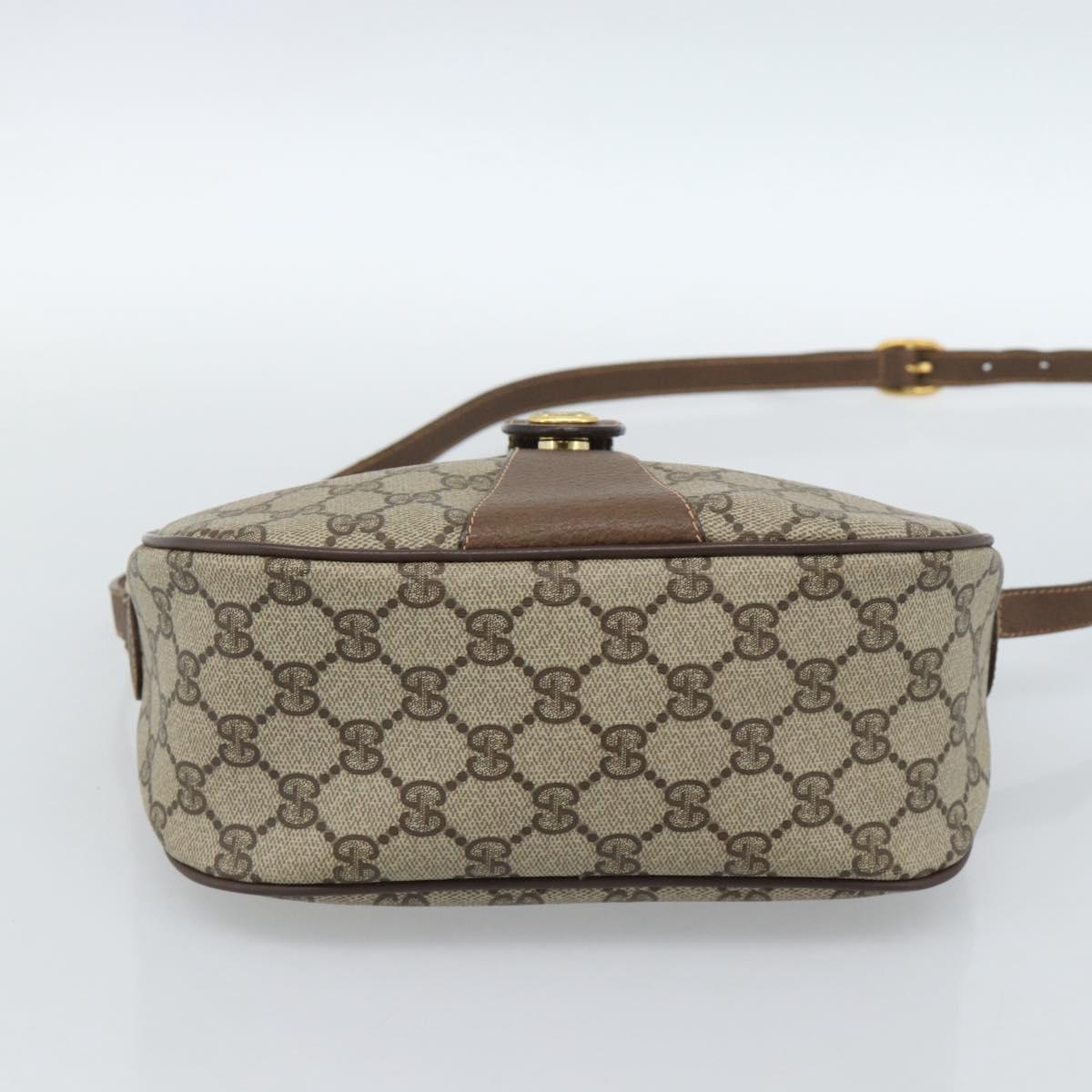 GUCCI GG Supreme Web Sherry Line Bag PVC Beige Gold 89 02 032 Auth ep14687