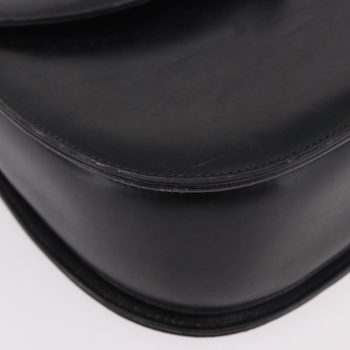 GUCCI Bamboo Hand Bag Leather Black Gold Auth ep14689A