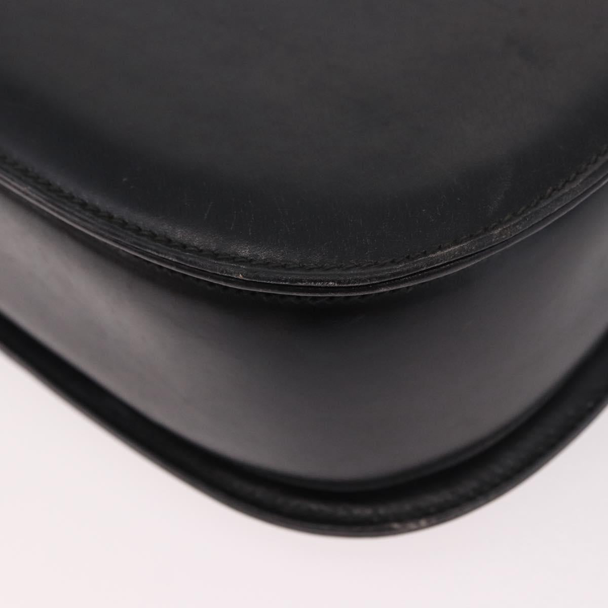 GUCCI Bamboo Hand Bag Leather Black Gold Auth ep14689A