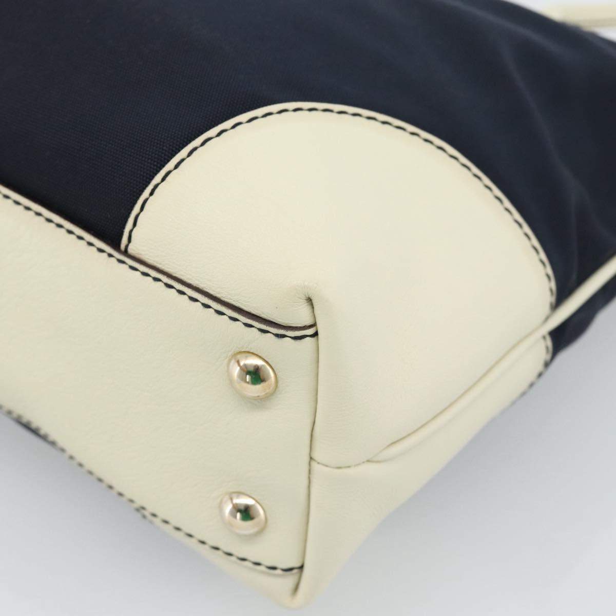 GUCCI Tote Bag Canvas Navy Gold 170007 Auth ep14690
