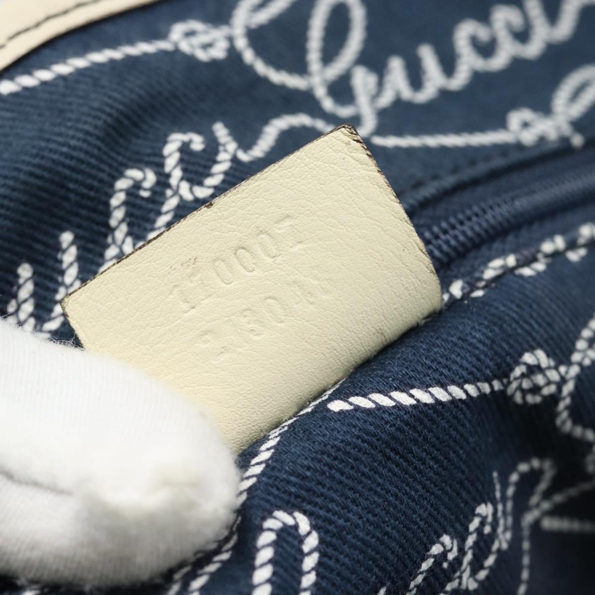GUCCI Tote Bag Canvas Navy Gold 170007 Auth ep14690