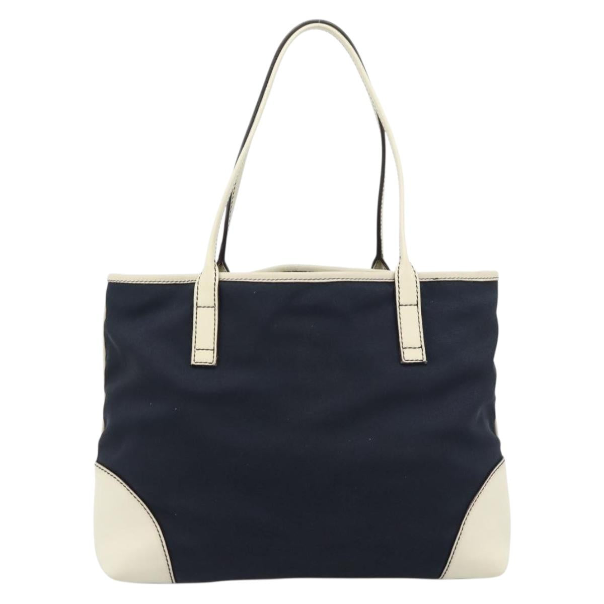 GUCCI Tote Bag Canvas Navy Gold 170007 Auth ep14690