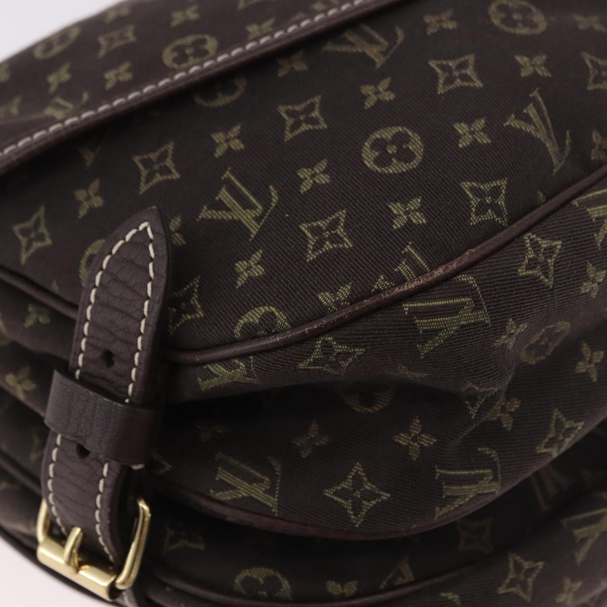 LOUIS VUITTON Monogram Mini Lin Saumur PM Bag Brown M95227 LV Auth ep14693V