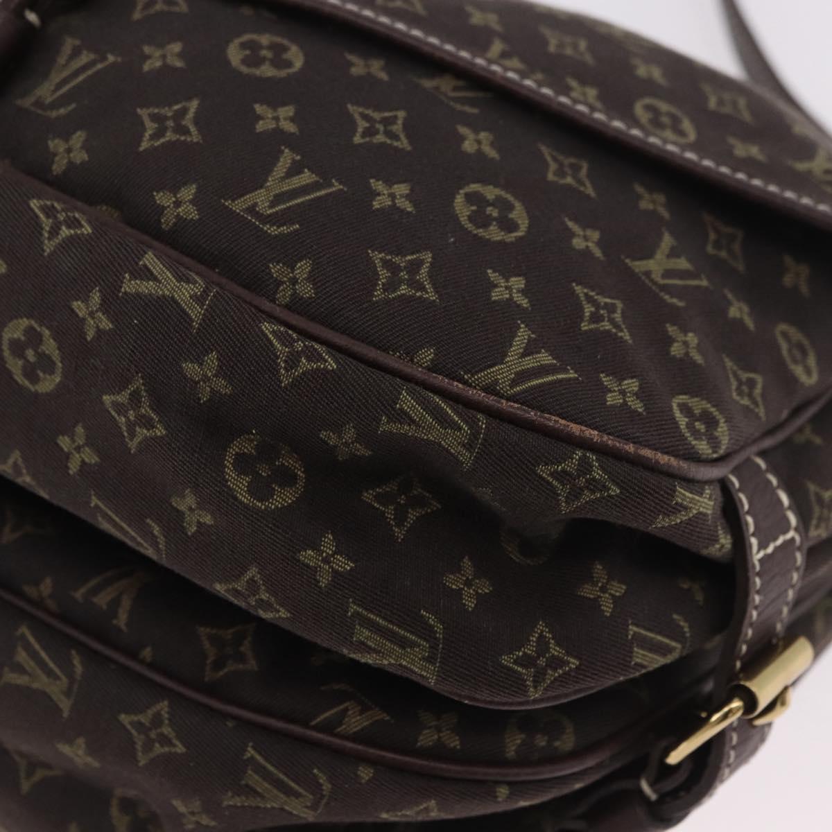 LOUIS VUITTON Monogram Mini Lin Saumur PM Bag Brown M95227 LV Auth ep14693V