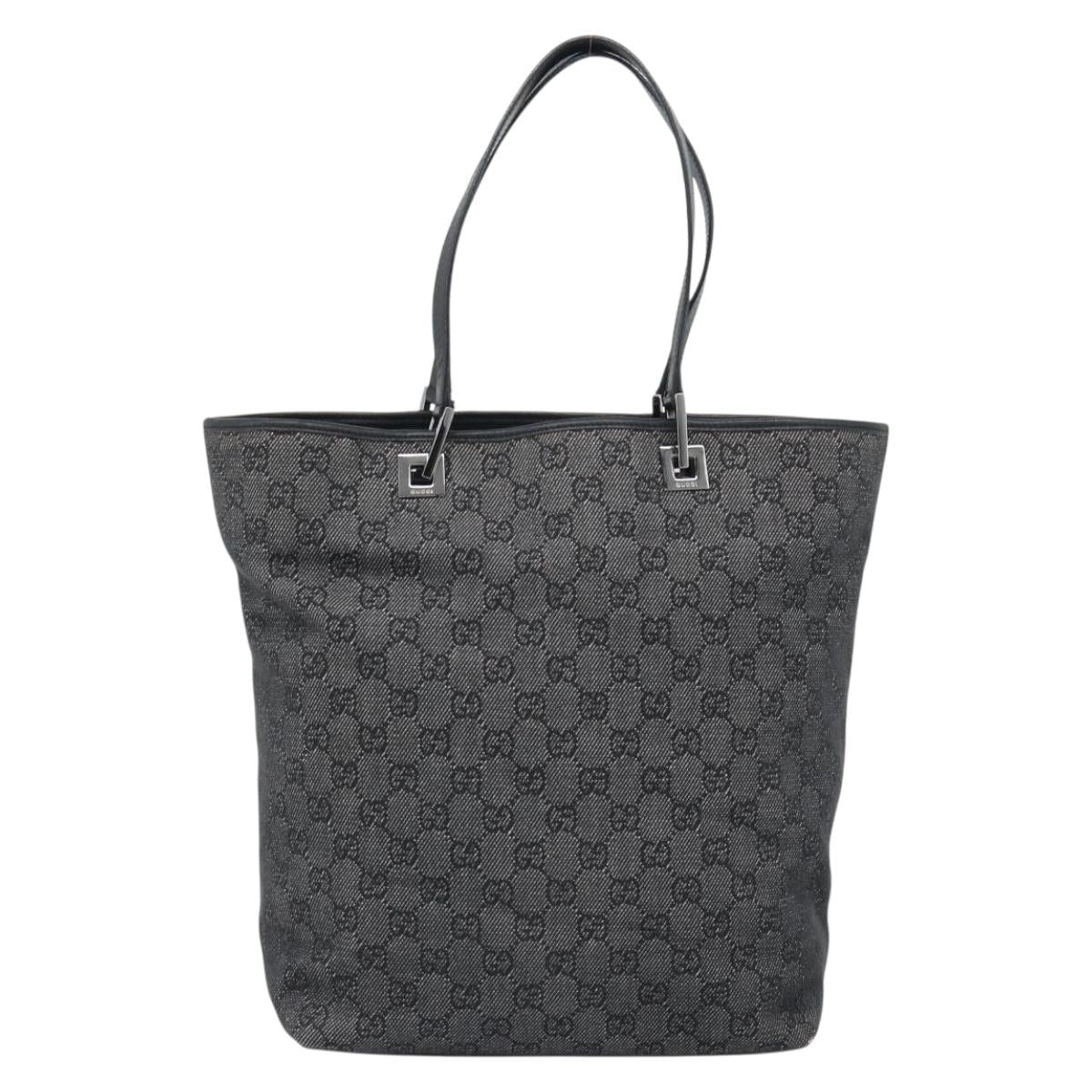 GUCCI GG Canvas Tote Bag Gray Silver 31243 Auth ep14697