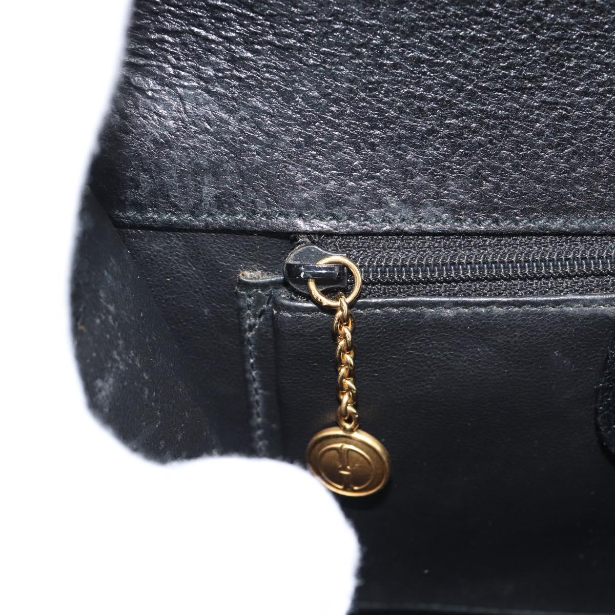 GUCCI Hand Bag Leather Black Gold Auth ep14699A