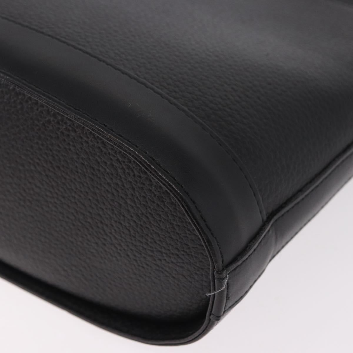 Burberrys Shoulder Bag Leather Black Gold Auth ep14701