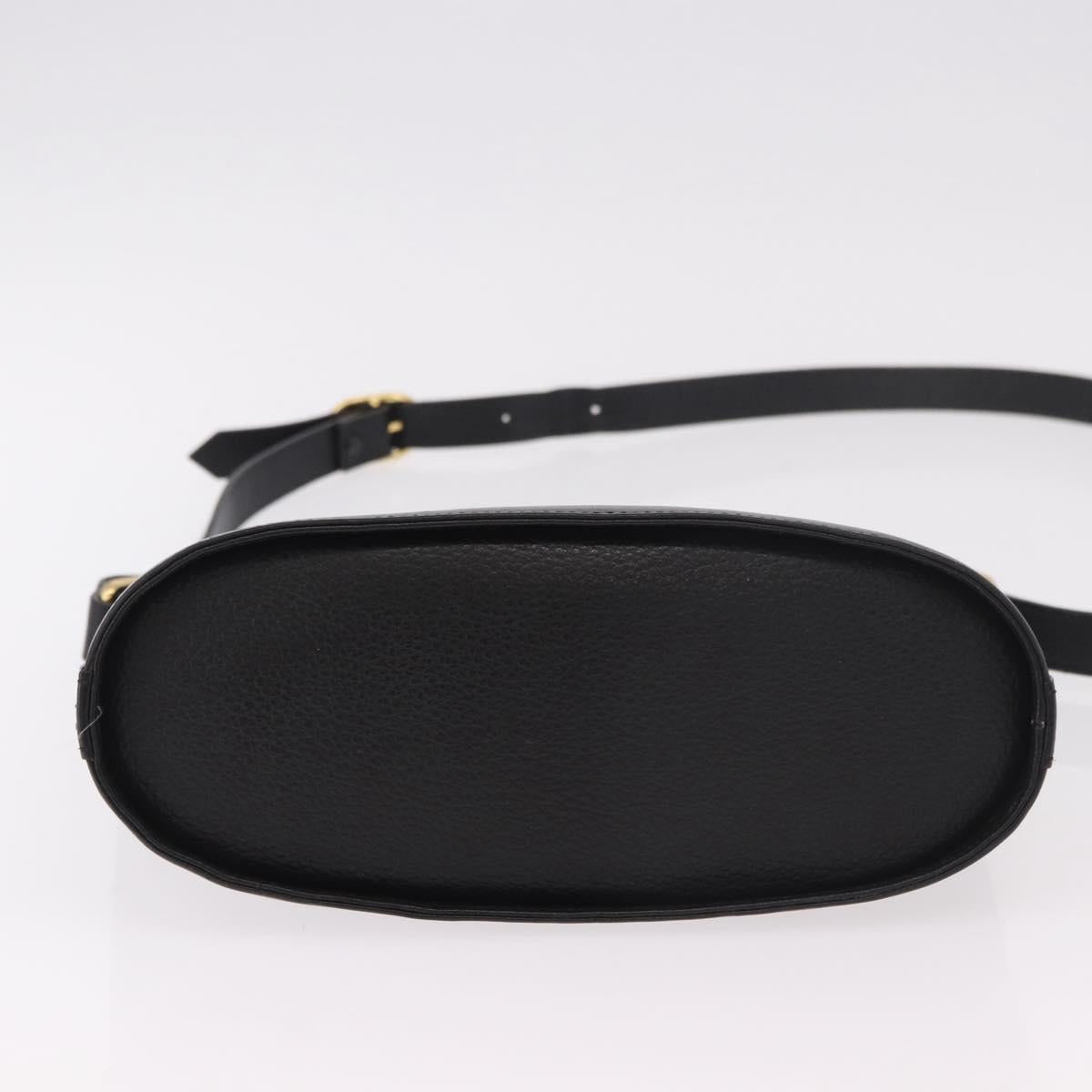 Burberrys Shoulder Bag Leather Black Gold Auth ep14701