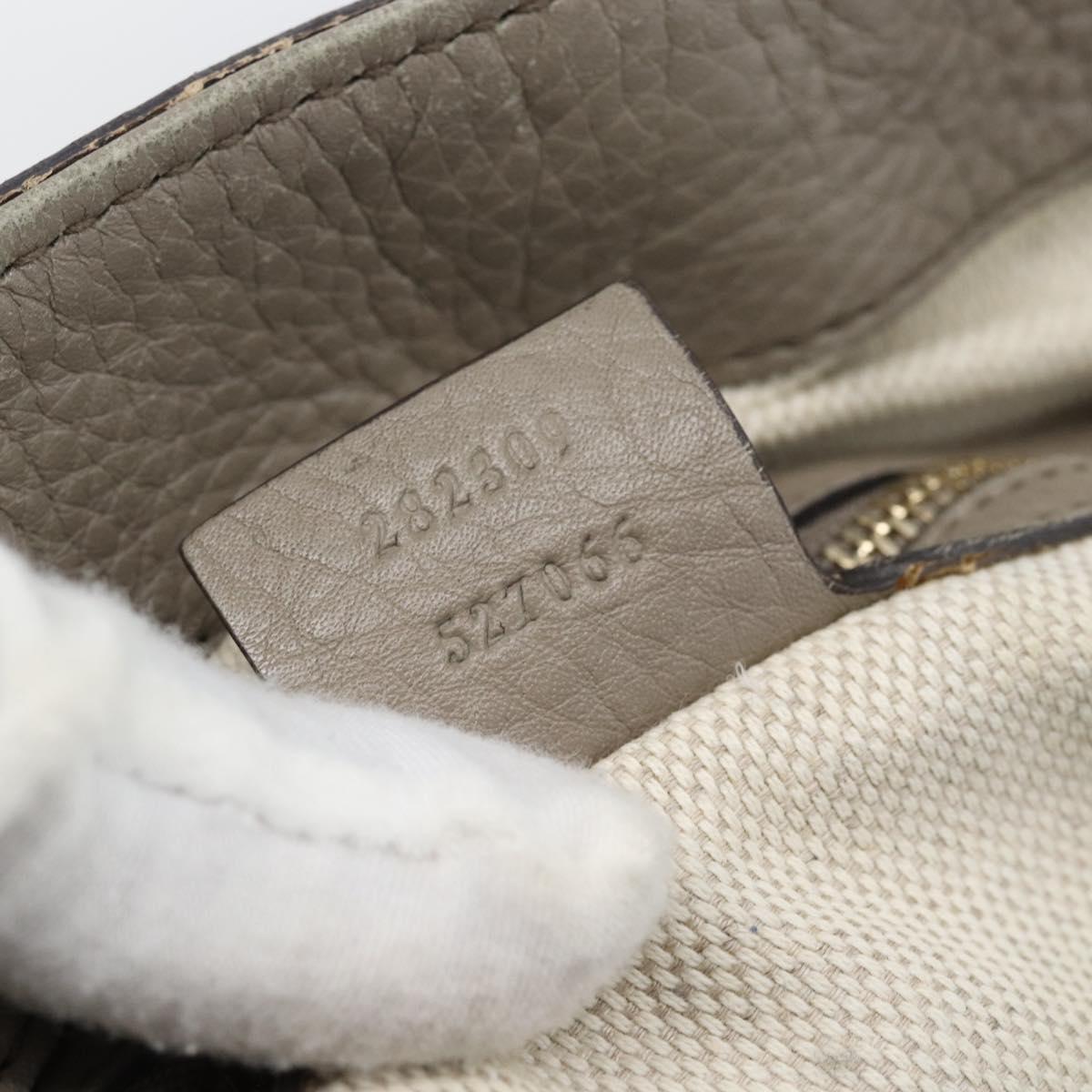 GUCCI Soho Hand Bag Leather Gray Gold 282309 Auth ep14702