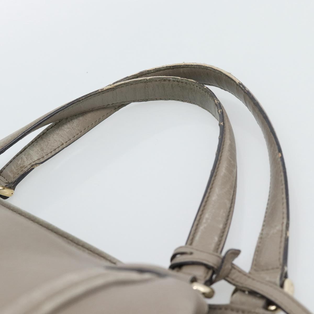 GUCCI Soho Hand Bag Leather Gray Gold 282309 Auth ep14702