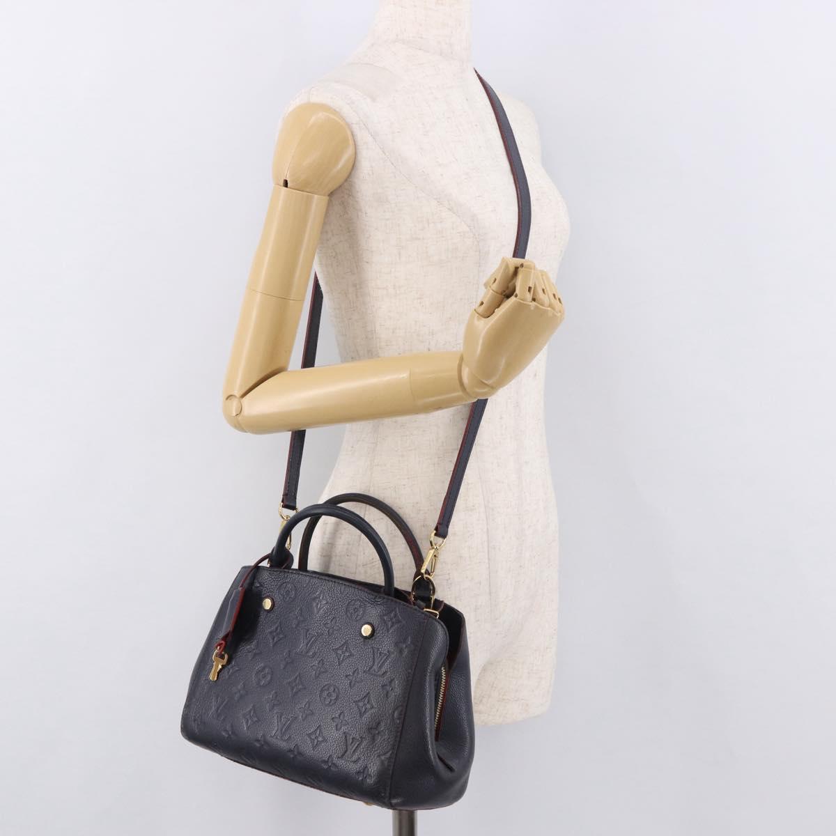 LOUIS VUITTON Empreinte Montaigne BB Bag 2way Marine Rouge M42726 Auth ep14703A