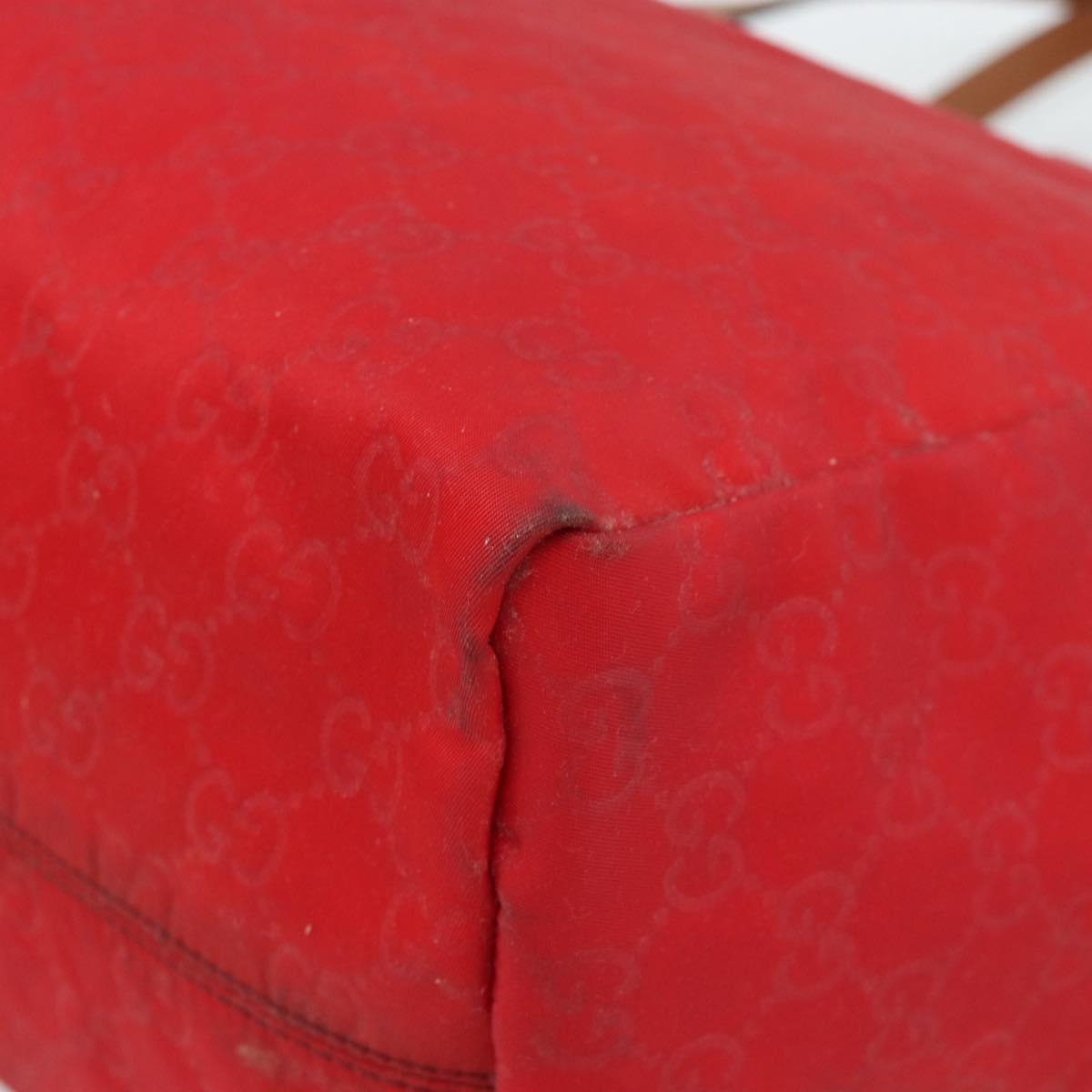 GUCCI GG Canvas Guccissima Tote Bag Nylon Red 282439 Auth ep14706