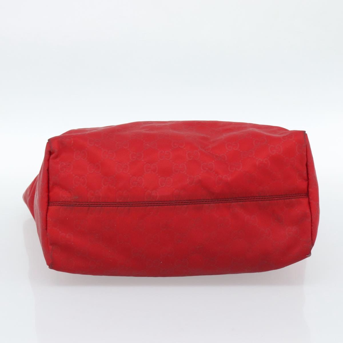 GUCCI GG Canvas Guccissima Tote Bag Nylon Red 282439 Auth ep14706