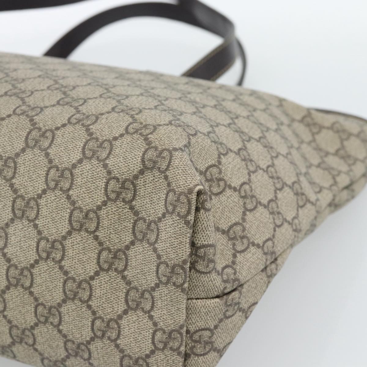 GUCCI GG Supreme Tote Bag PVC Beige 211137 Auth ep14707