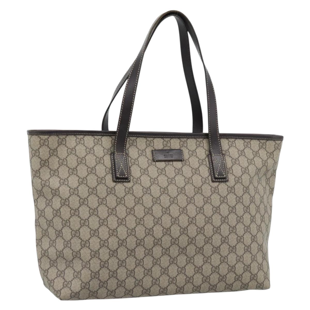 GUCCI GG Supreme Tote Bag PVC Beige 211137 Auth ep14707