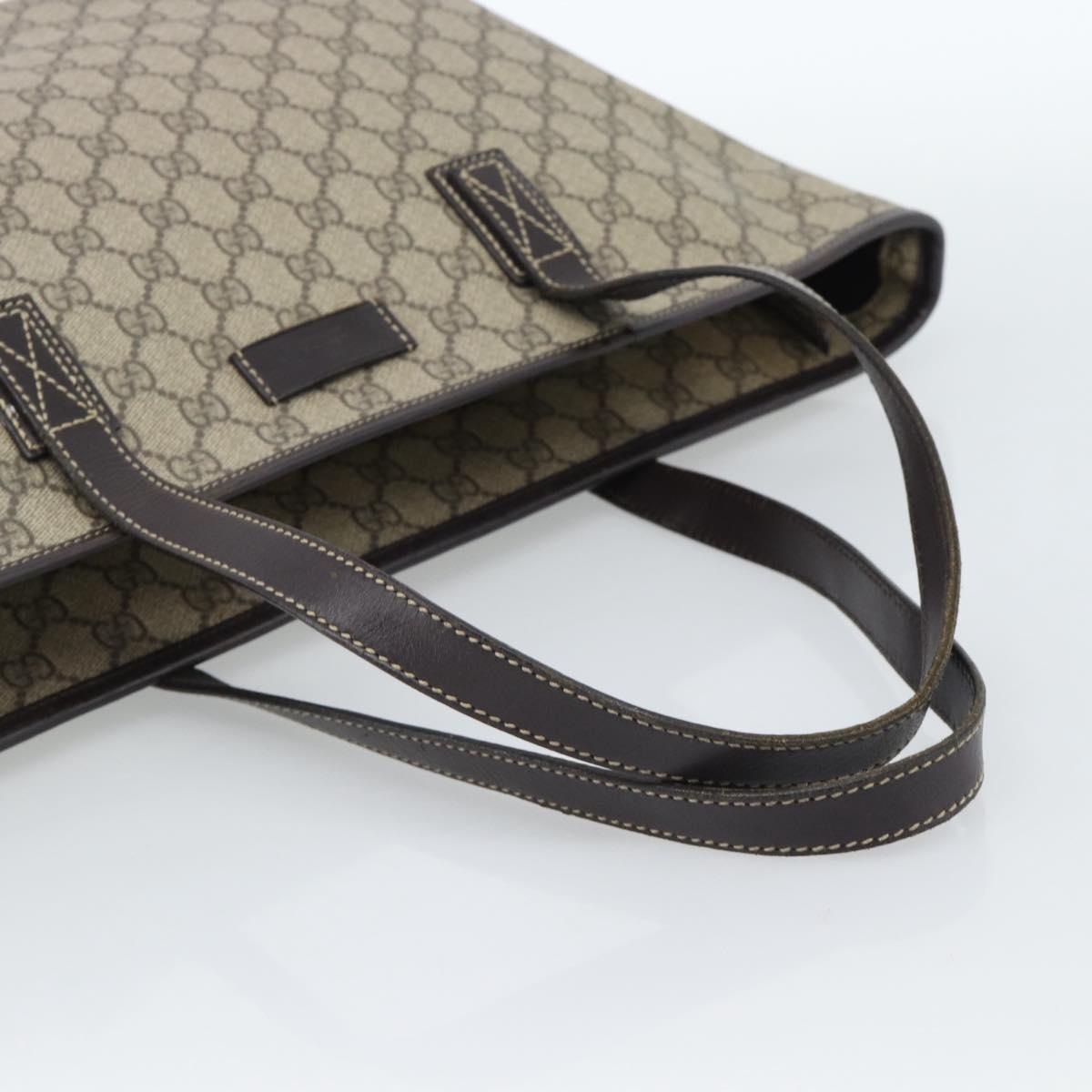 GUCCI GG Supreme Tote Bag PVC Beige 211137 Auth ep14707