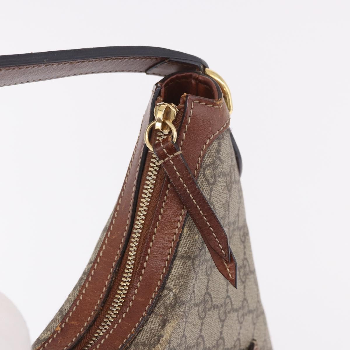 GUCCI GG Supreme Shoulder Bag PVC Beige Gold 414930 Auth ep14713