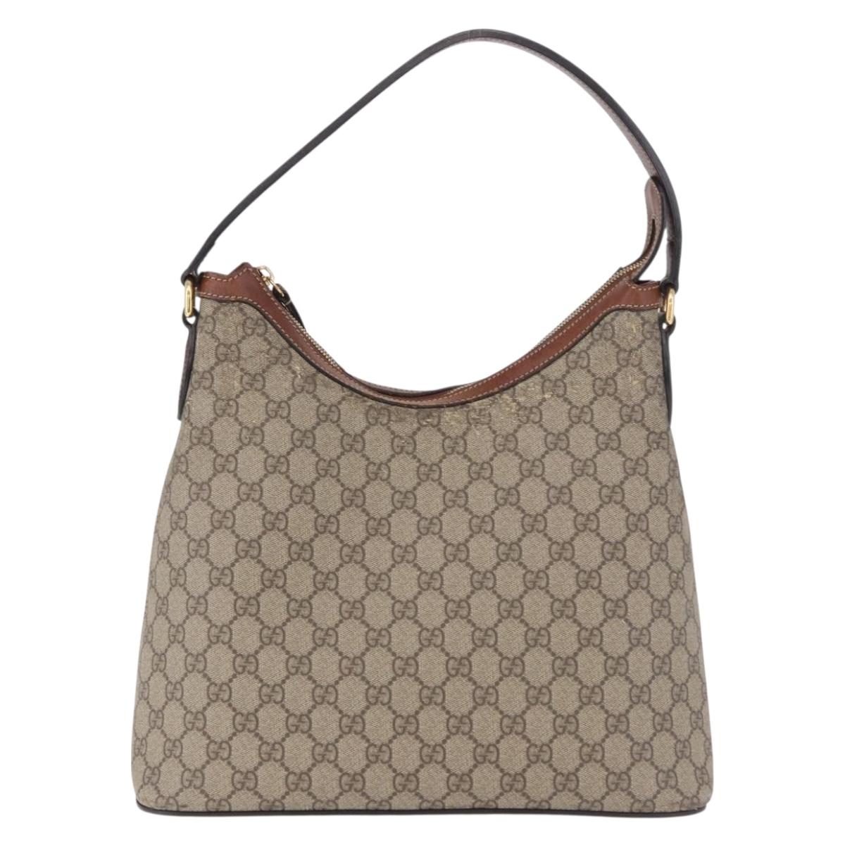 GUCCI GG Supreme Shoulder Bag PVC Beige Gold 414930 Auth ep14713