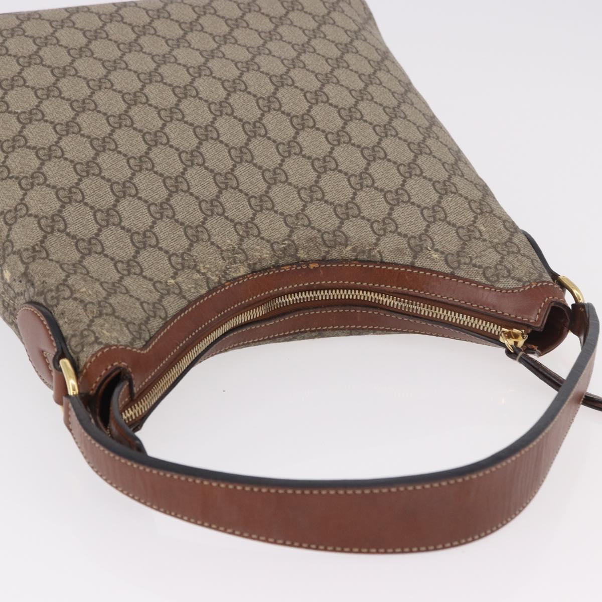 GUCCI GG Supreme Shoulder Bag PVC Beige Gold 414930 Auth ep14713