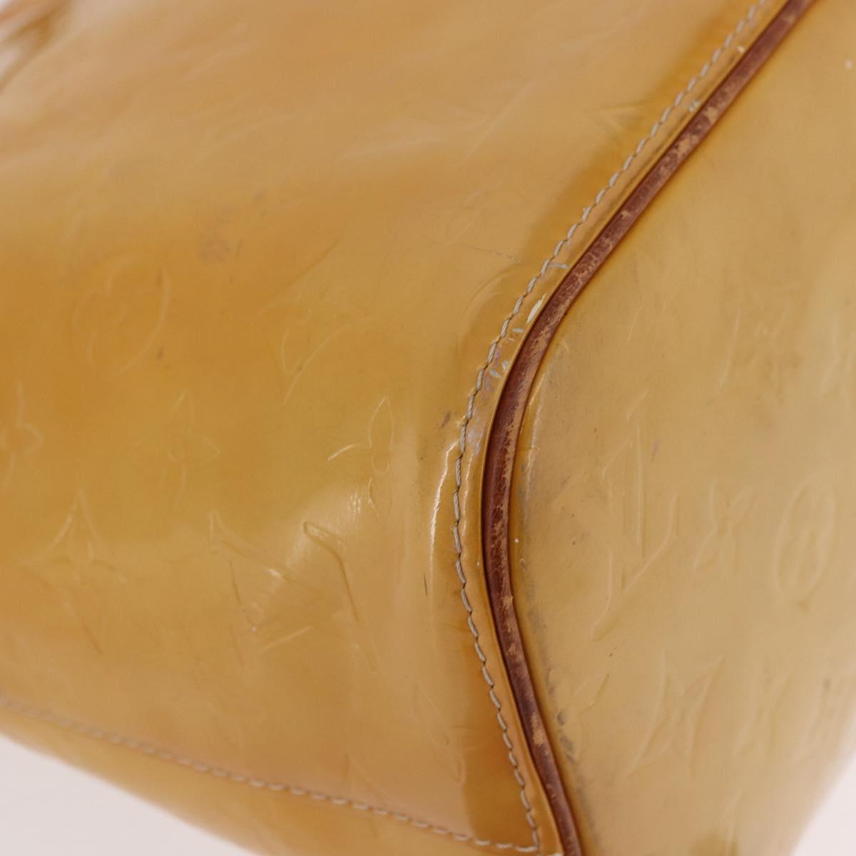 LOUIS VUITTON Monogram Vernis Houston Hand Bag Beige M91004 LV Auth ep14730