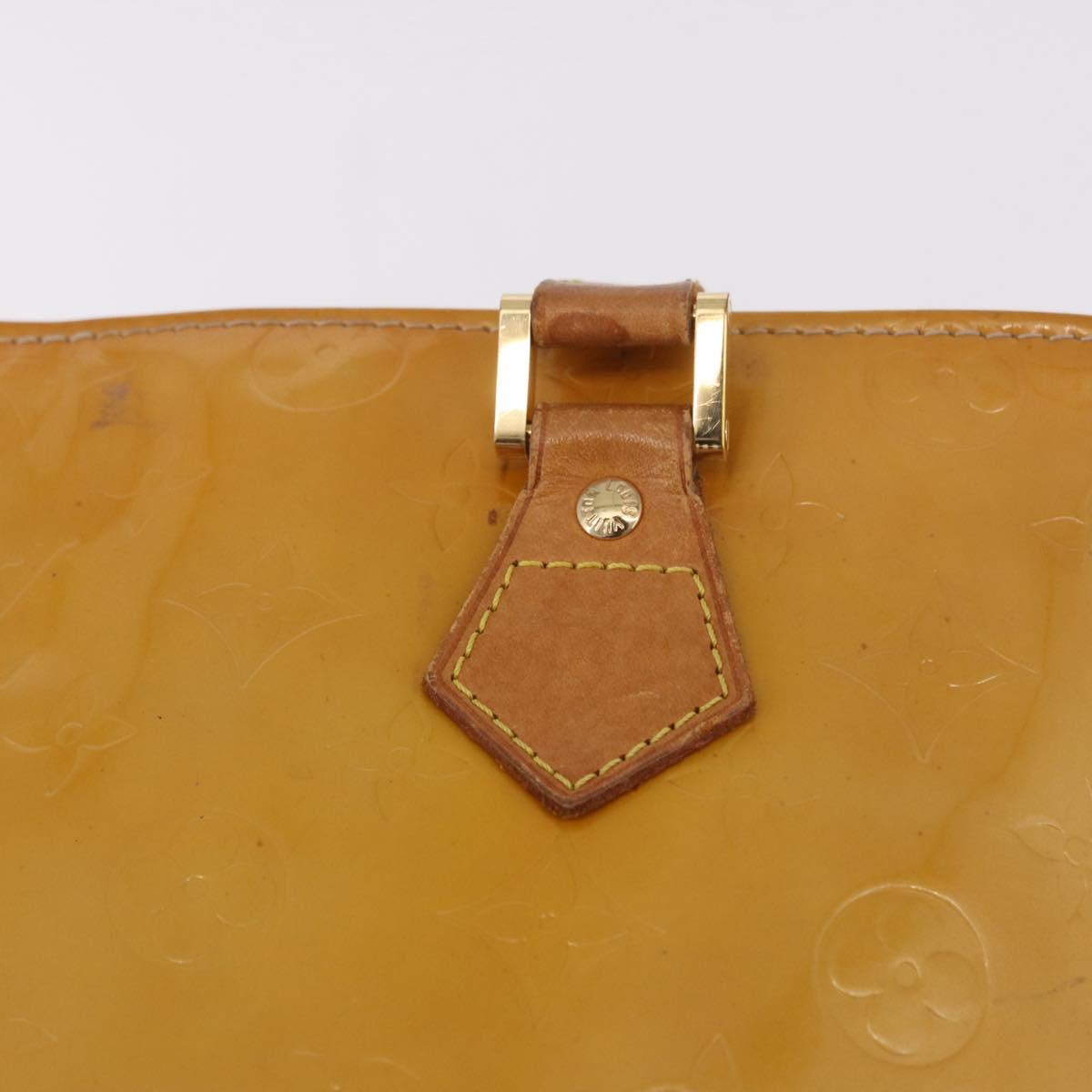 LOUIS VUITTON Monogram Vernis Houston Hand Bag Beige M91004 LV Auth ep14730
