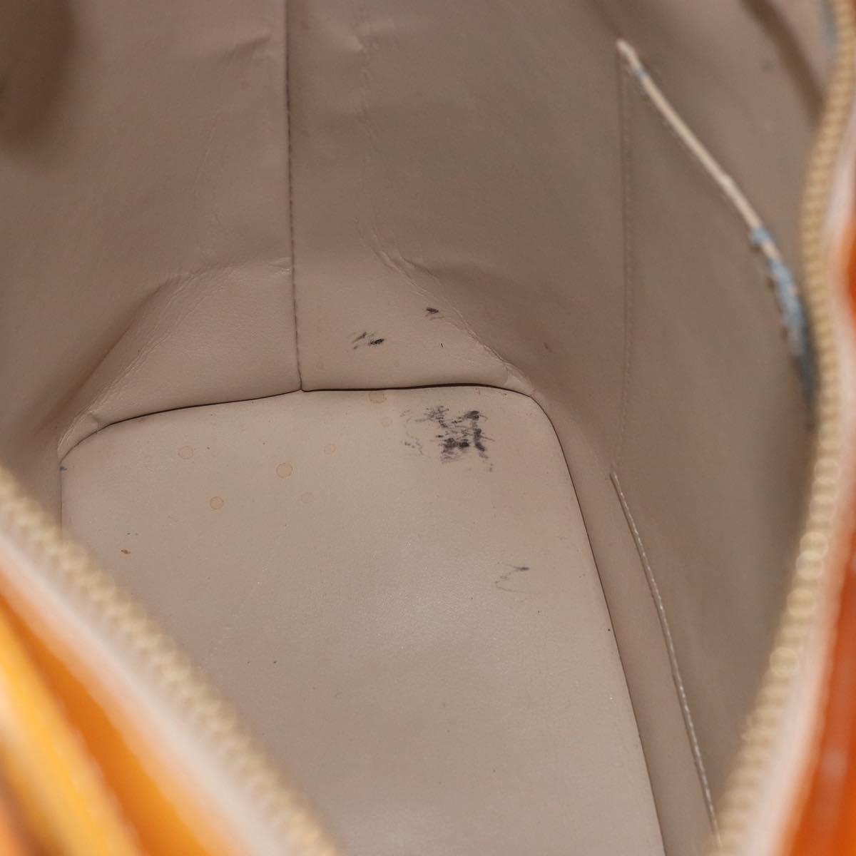 LOUIS VUITTON Monogram Vernis Houston Hand Bag Beige M91004 LV Auth ep14730