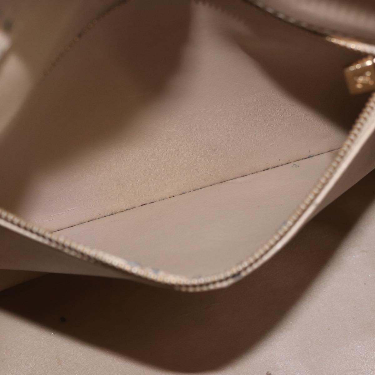 LOUIS VUITTON Monogram Vernis Houston Hand Bag Beige M91004 LV Auth ep14730