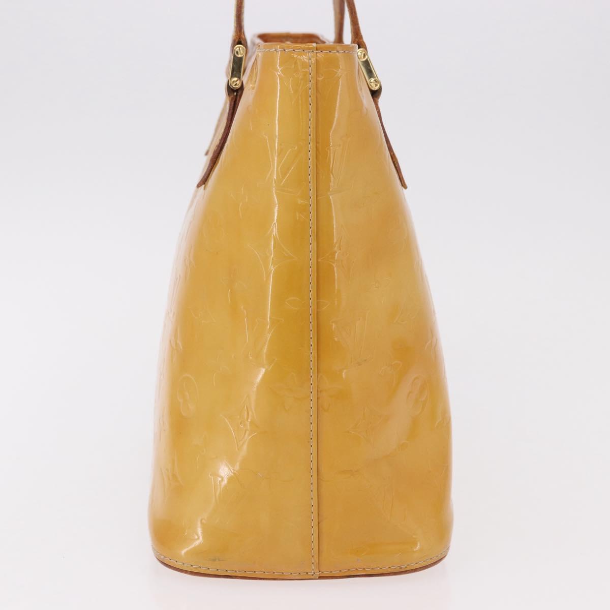 LOUIS VUITTON Monogram Vernis Houston Hand Bag Beige M91004 LV Auth ep14730