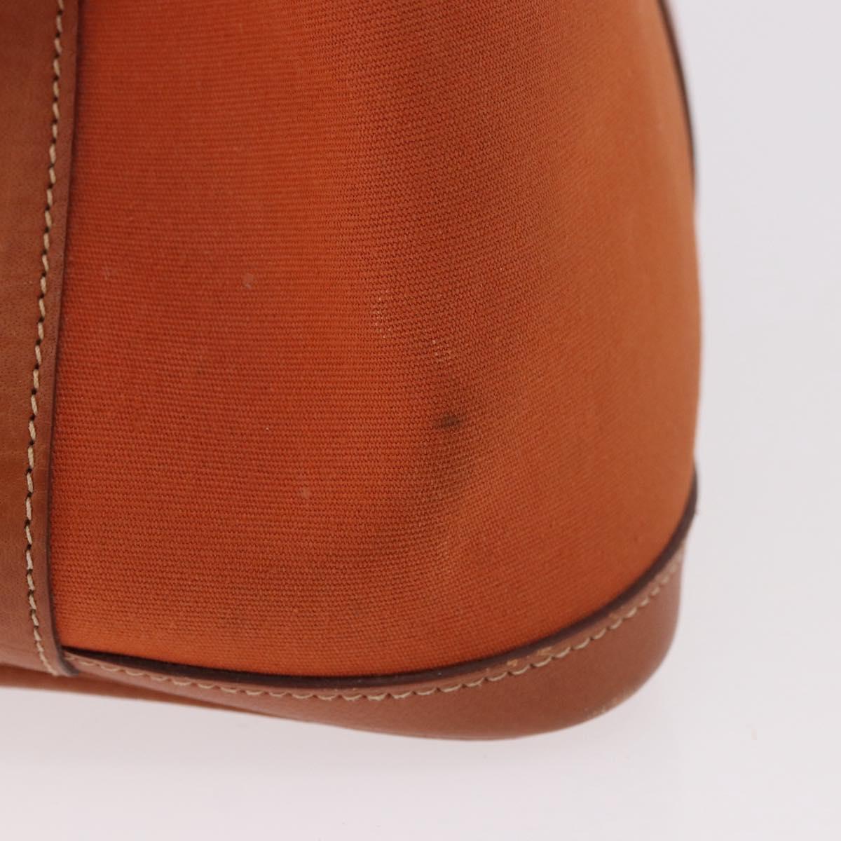 HERMES Garden Party MM Tote Bag Canvas Orange Silver Auth ep14731SAV