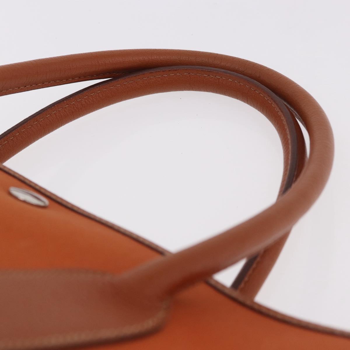 HERMES Garden Party MM Tote Bag Canvas Orange Silver Auth ep14731SAV