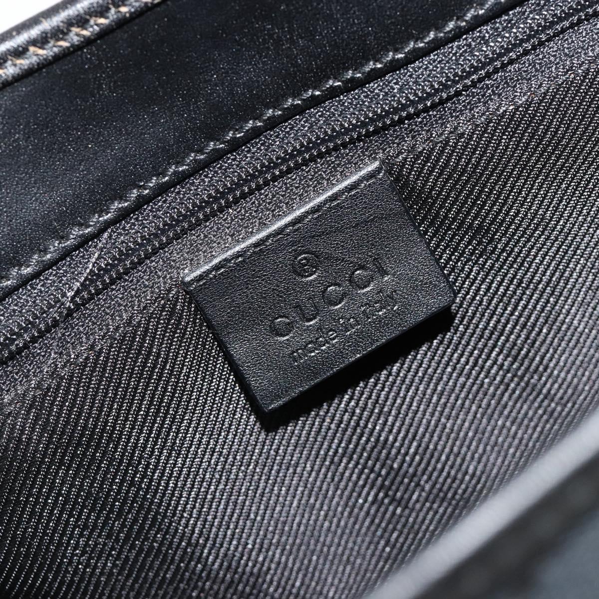 GUCCI GG Canvas Jackie Hand Bag Black Silver 002 1068 Auth ep14736A