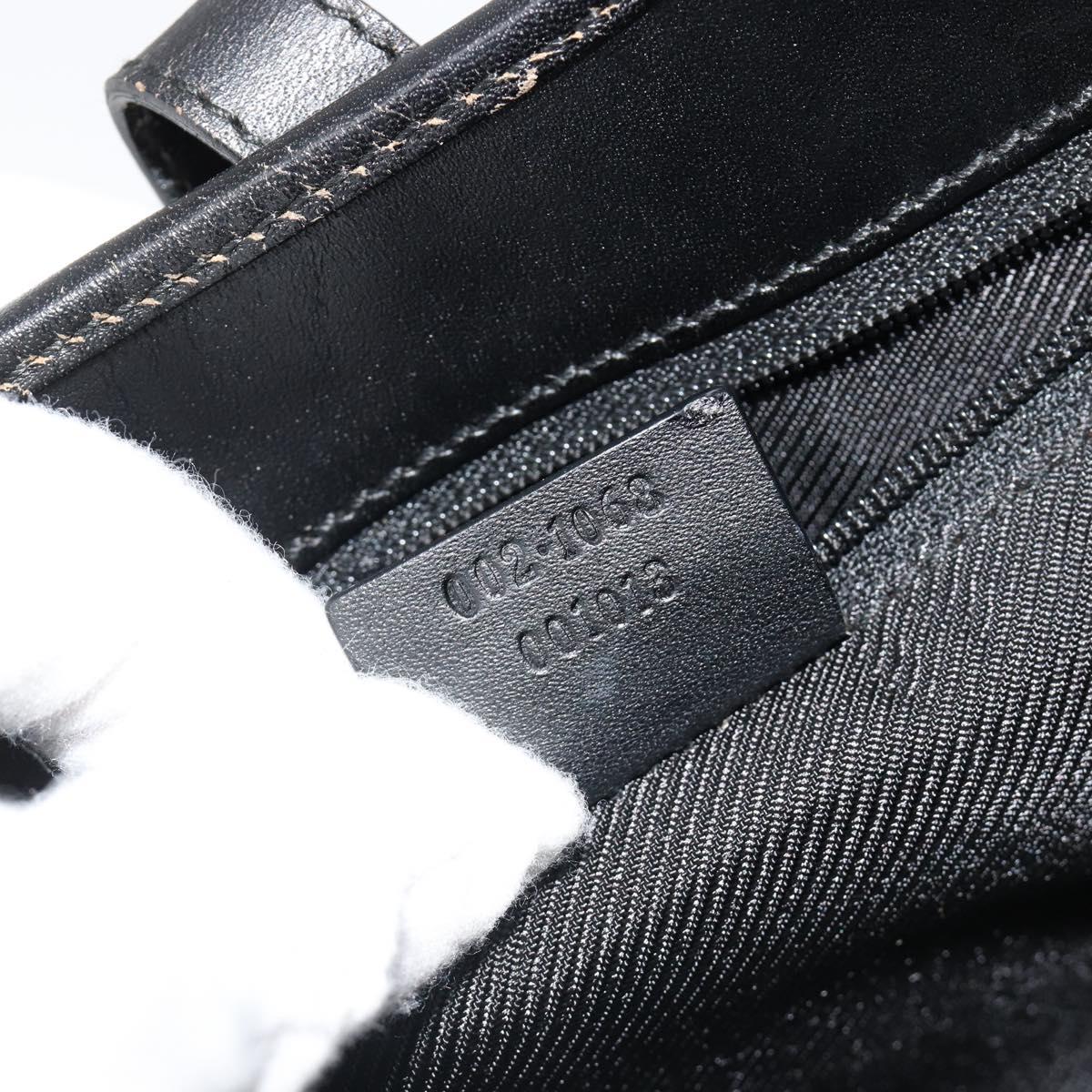 GUCCI GG Canvas Jackie Hand Bag Black Silver 002 1068 Auth ep14736A