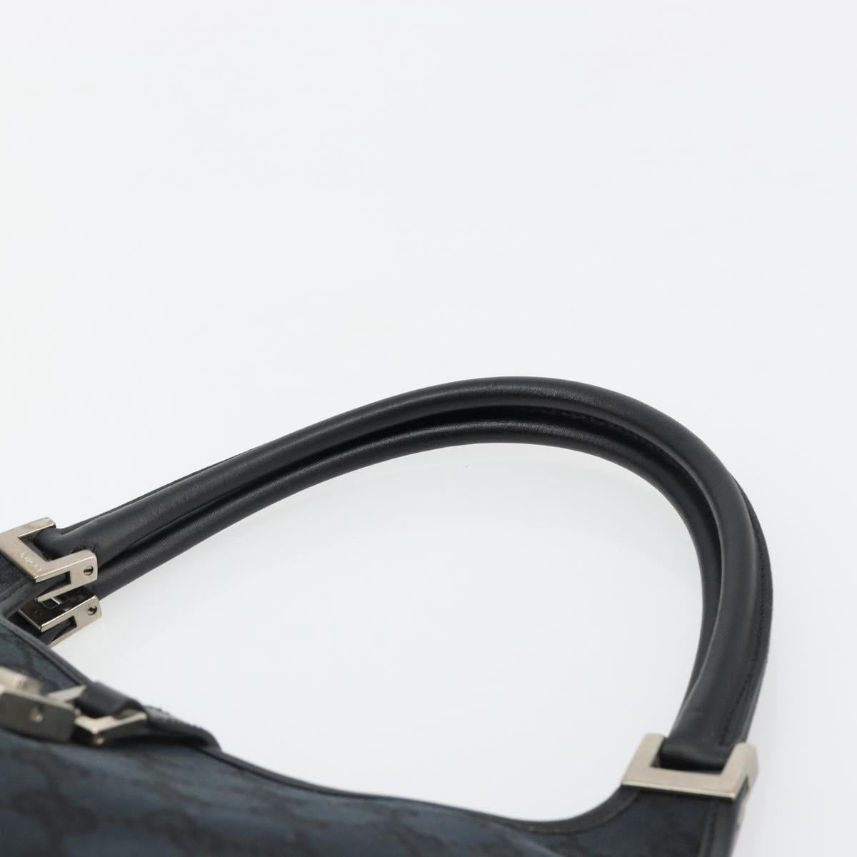 GUCCI GG Canvas Jackie Hand Bag Black Silver 002 1068 Auth ep14736A