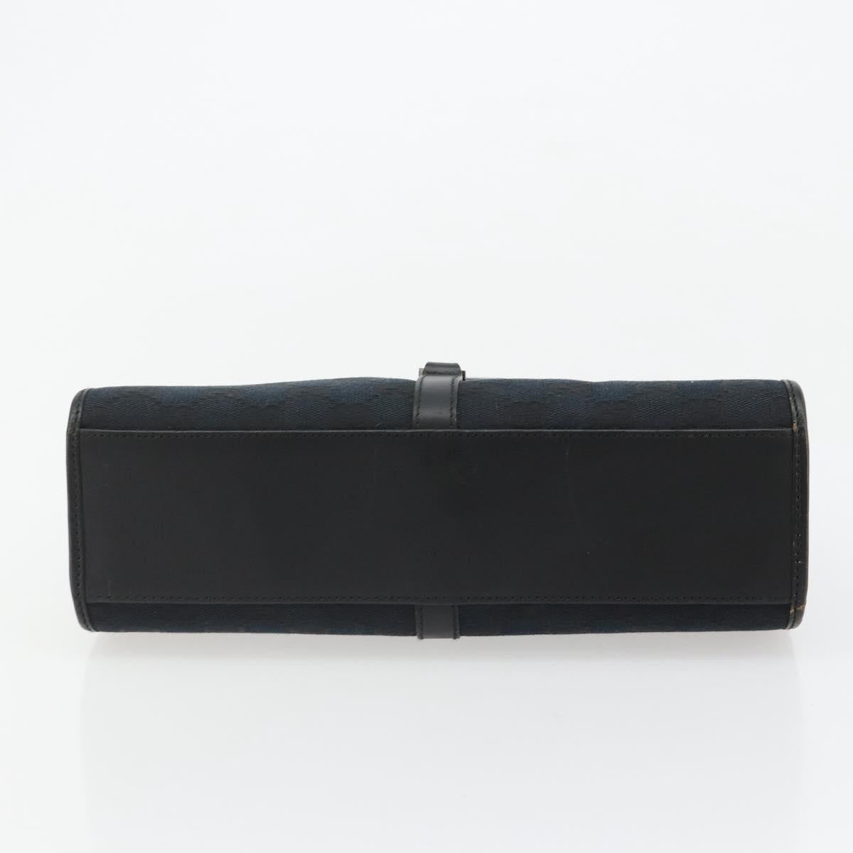 GUCCI GG Canvas Jackie Hand Bag Black Silver 002 1068 Auth ep14736A