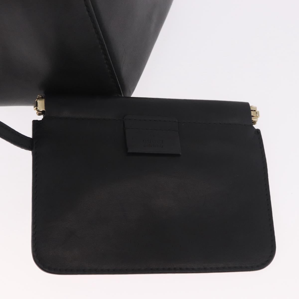 GUCCI Tote Bag Leather Black 94898 Auth ep14738