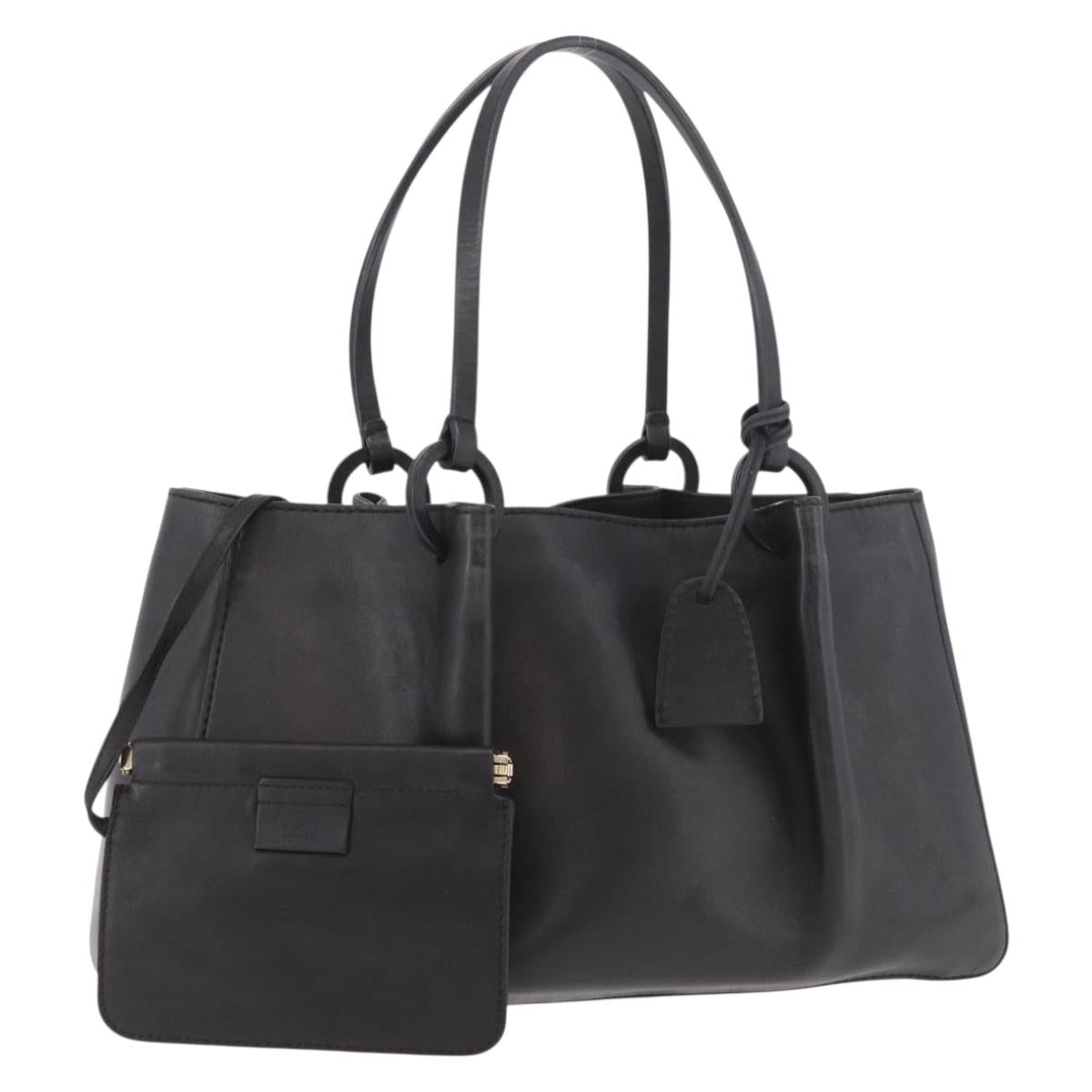 GUCCI Tote Bag Leather Black 94898 Auth ep14738