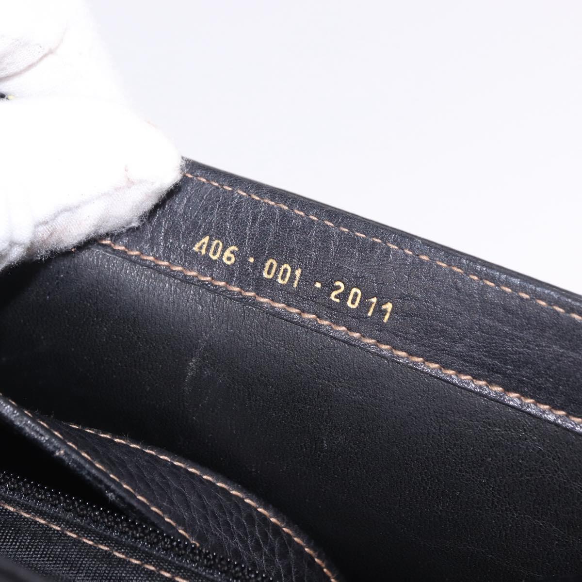 GUCCI Shoulder Bag Leather Black Gold Auth ep14739