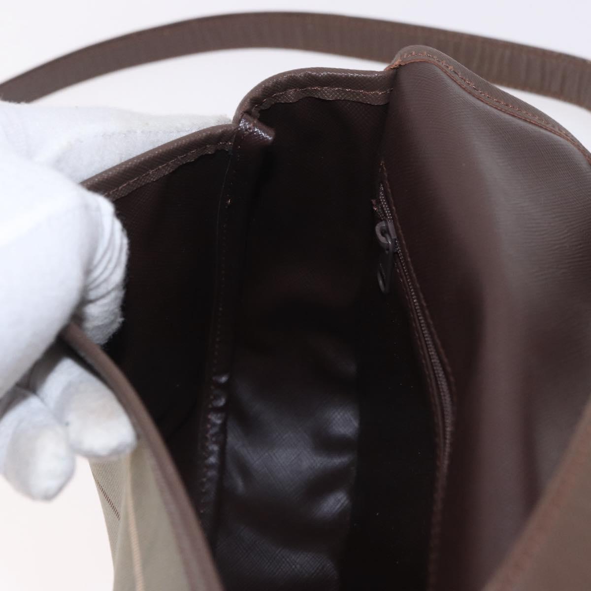 Burberrys Nova Check Shoulder Bag Canvas Gold Beige Auth ep14743