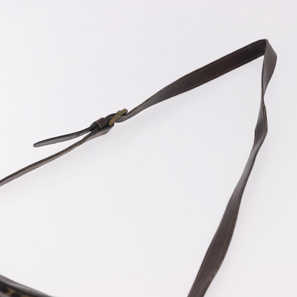 FENDI Zucca Canvas Shoulder Bag Black Brown Auth ep14748
