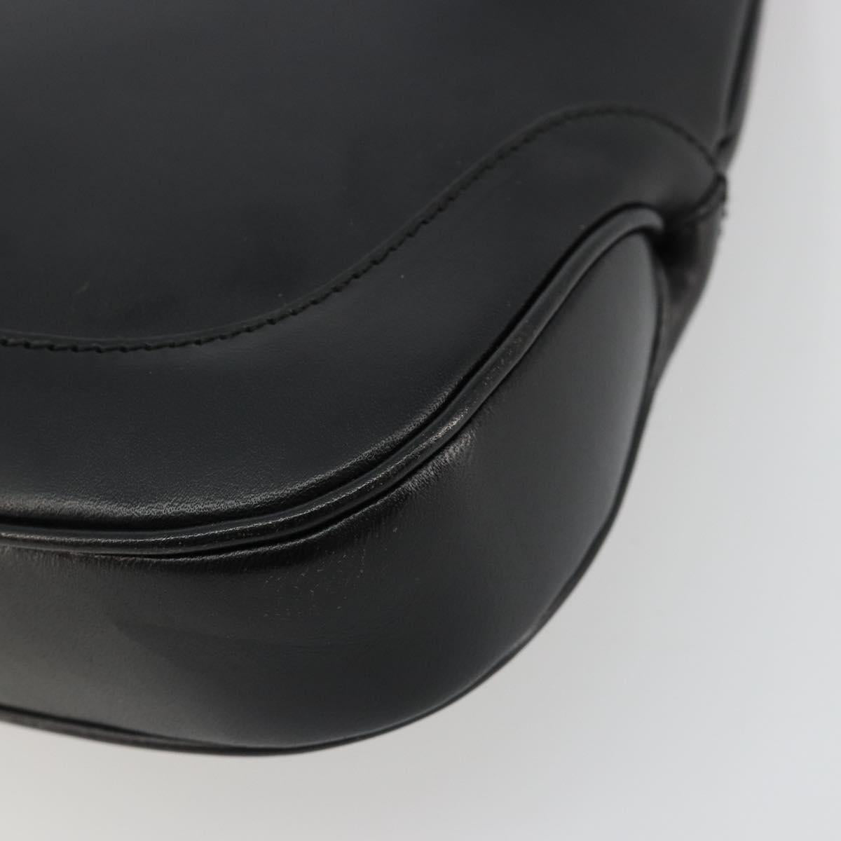 GUCCI Jackie Hand Bag Leather Black Silver Auth ep14750V