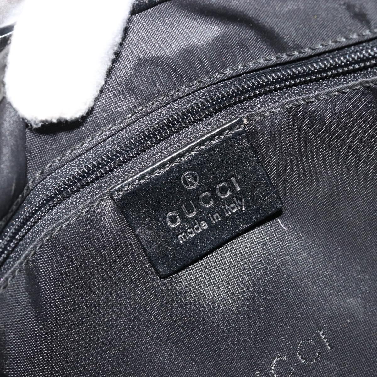 GUCCI Jackie Hand Bag Leather Black Silver Auth ep14750V
