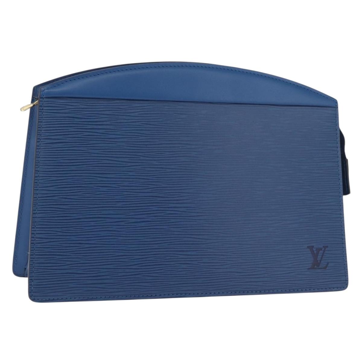 LOUIS VUITTON Epi Trousse Crete Pouch Blue M48405 LV Auth ep14754