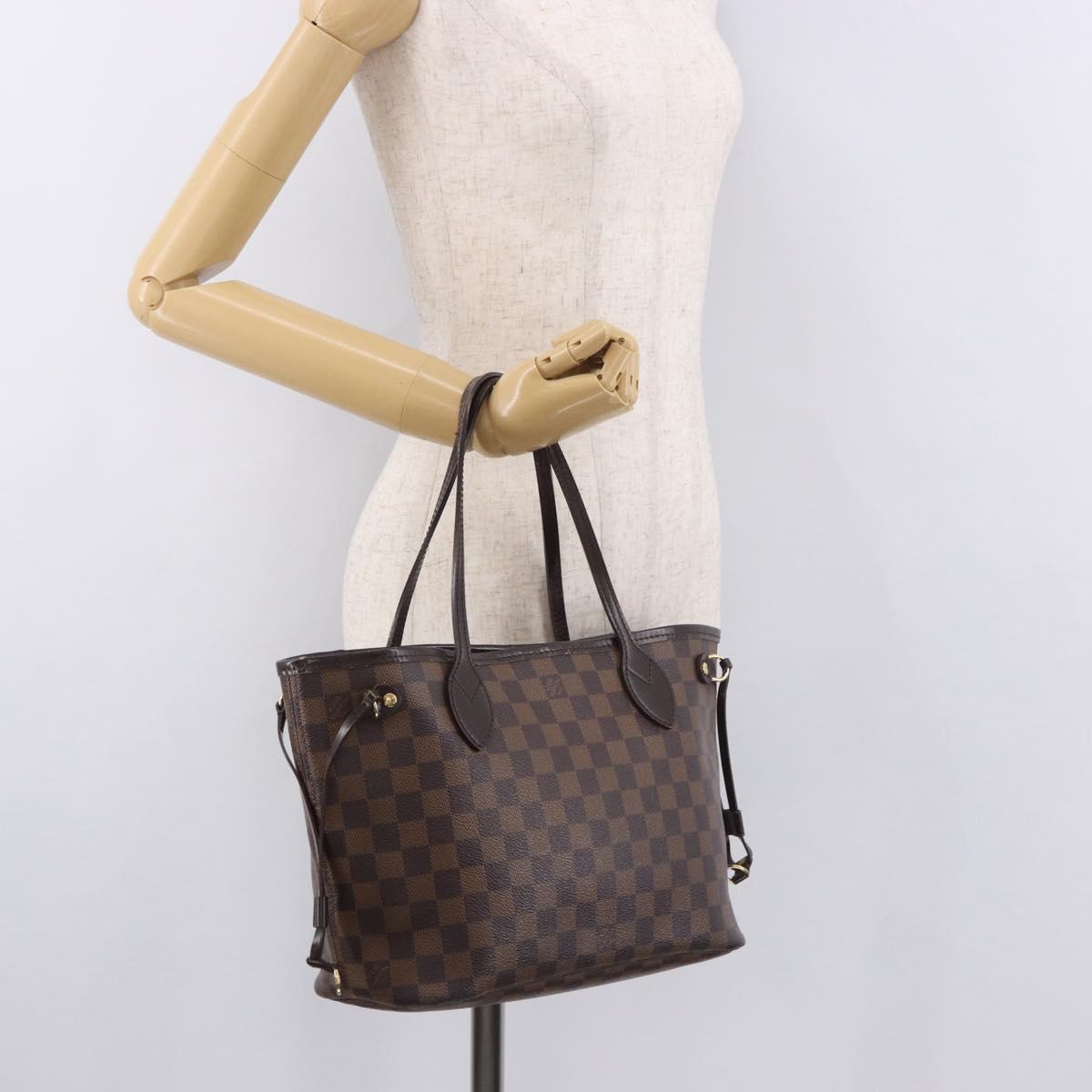 LOUIS VUITTON Damier Ebene Neverfull PM Tote Bag N51109 LV Auth ep14755A