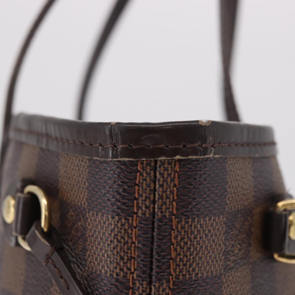 LOUIS VUITTON Damier Ebene Neverfull PM Tote Bag N51109 LV Auth ep14755A
