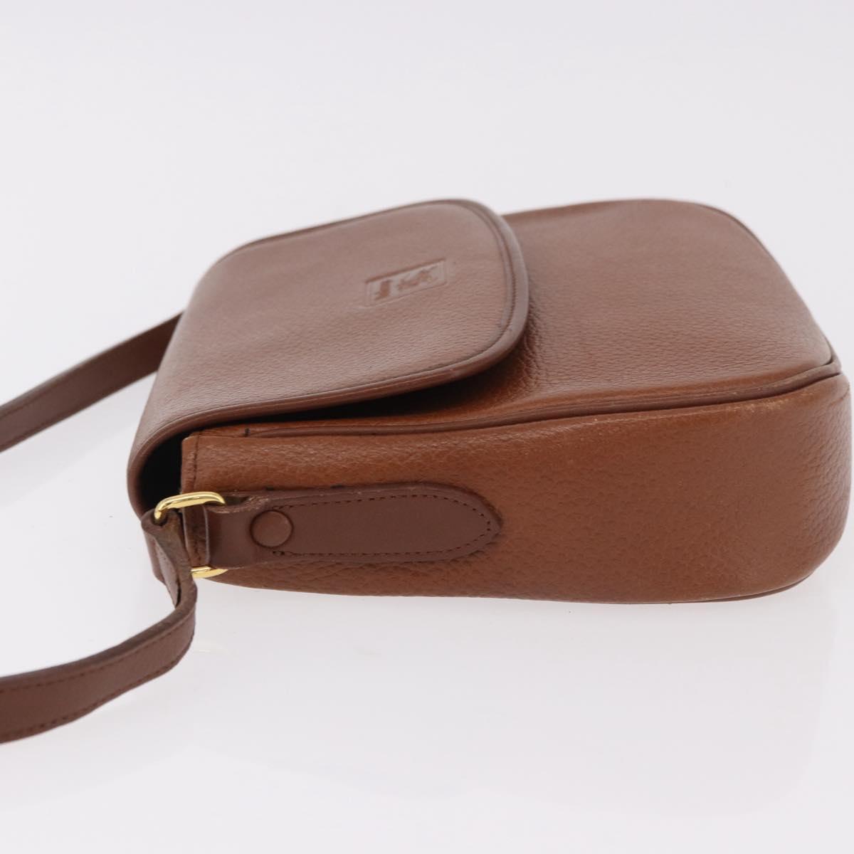 Burberrys Shoulder Bag Leather Brown Gold Auth ep14756
