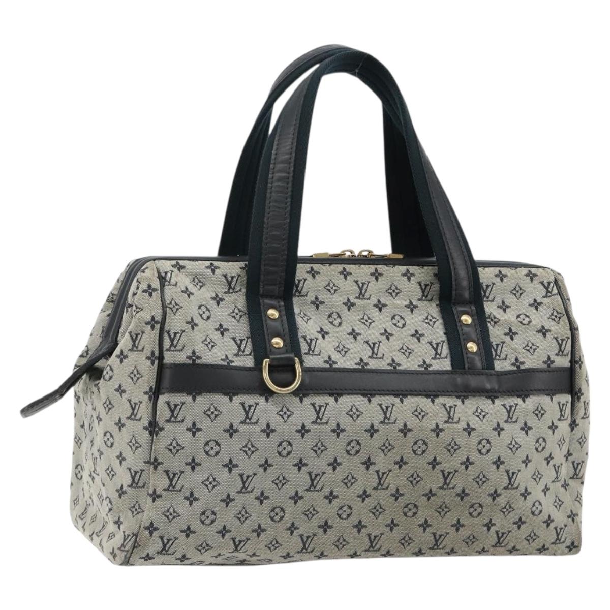 LOUIS VUITTON Monogram Mini Josephine GM Hand Bag Blue M92211 LV Auth ep14758