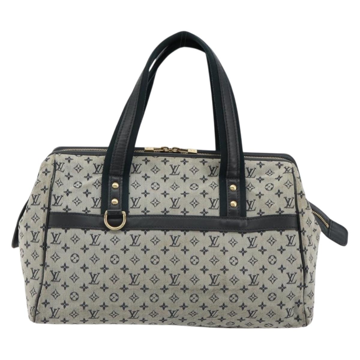LOUIS VUITTON Monogram Mini Josephine GM Hand Bag Blue M92211 LV Auth ep14758